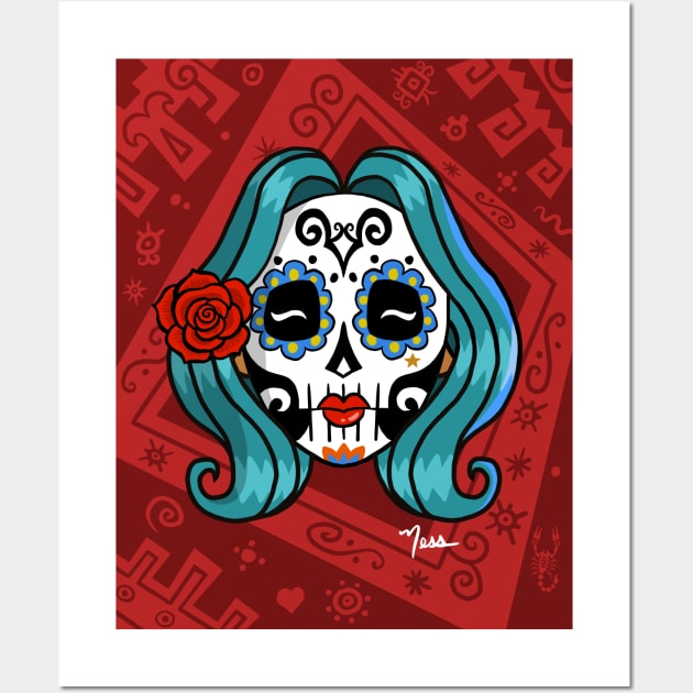 Nesshead Sugar Skull 00 Wall Art by NESSHEAD